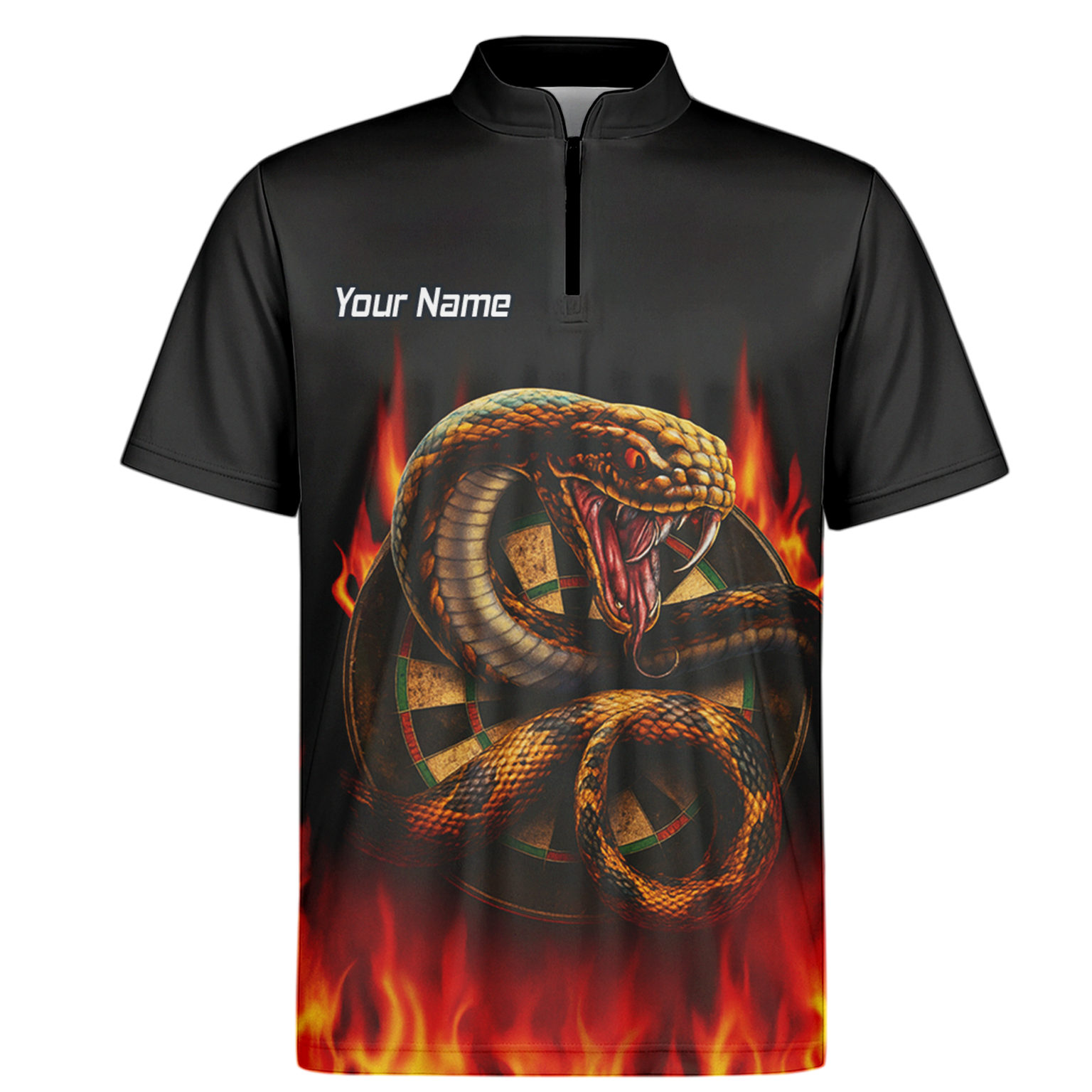 Personalised Cobra Snake Fire Darts Polo Shirt Black Red For Men G4939 additional image 6