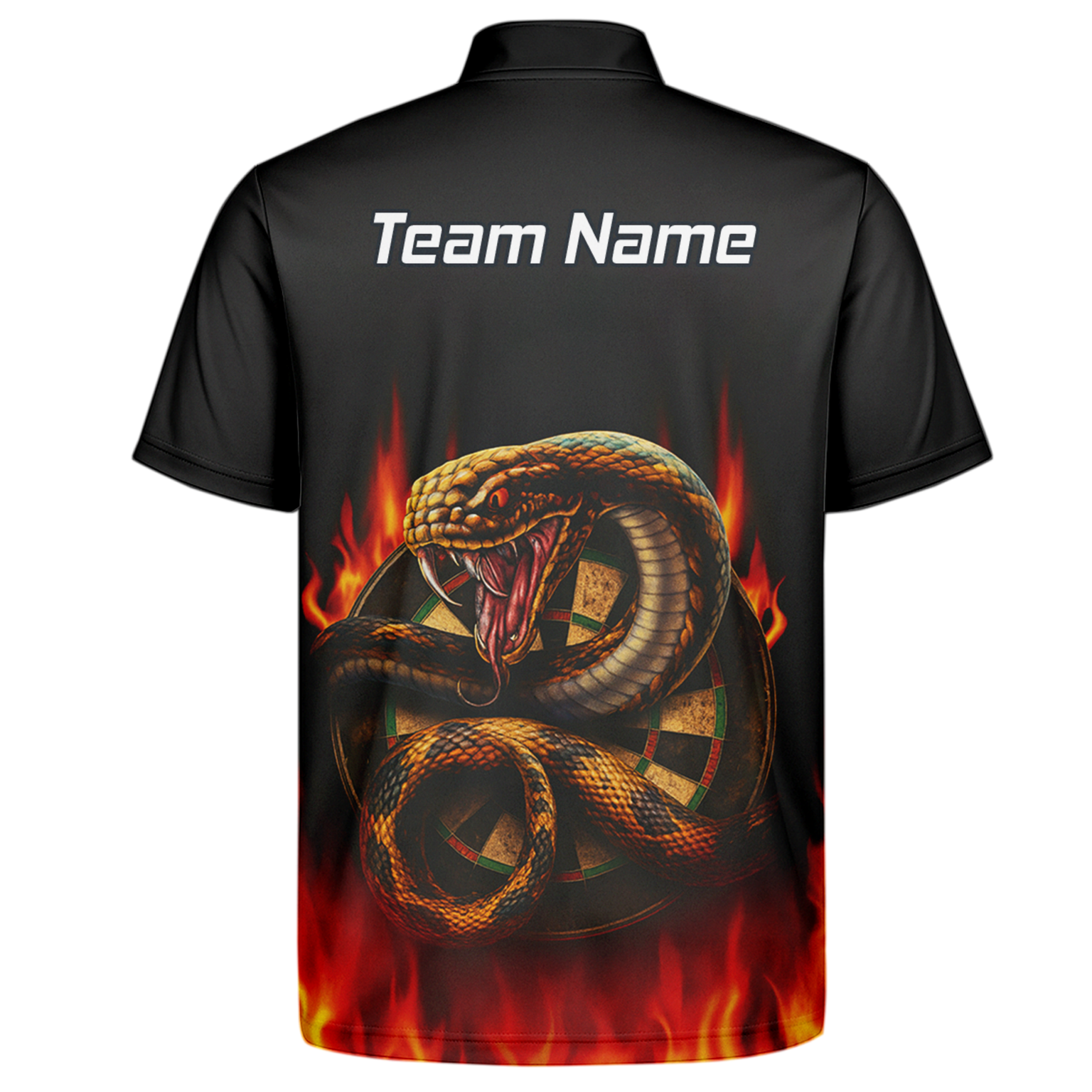 Personalised Cobra Snake Fire Darts Polo Shirt Black Red For Men G4939 additional image 7