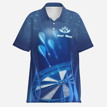 polo Shirt with Blue Fire Flame and Star Kh12534