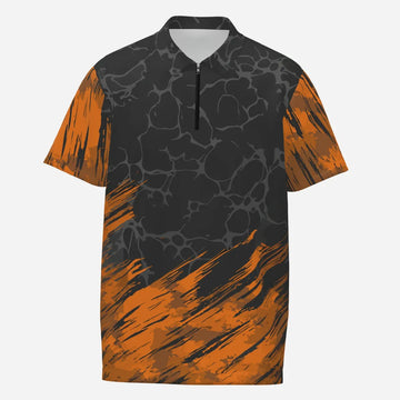 Personalized 3D Men's Skull Darts Polo Shirt in Orange and Black, Dart Jerseys for Men Kh72923 Orange