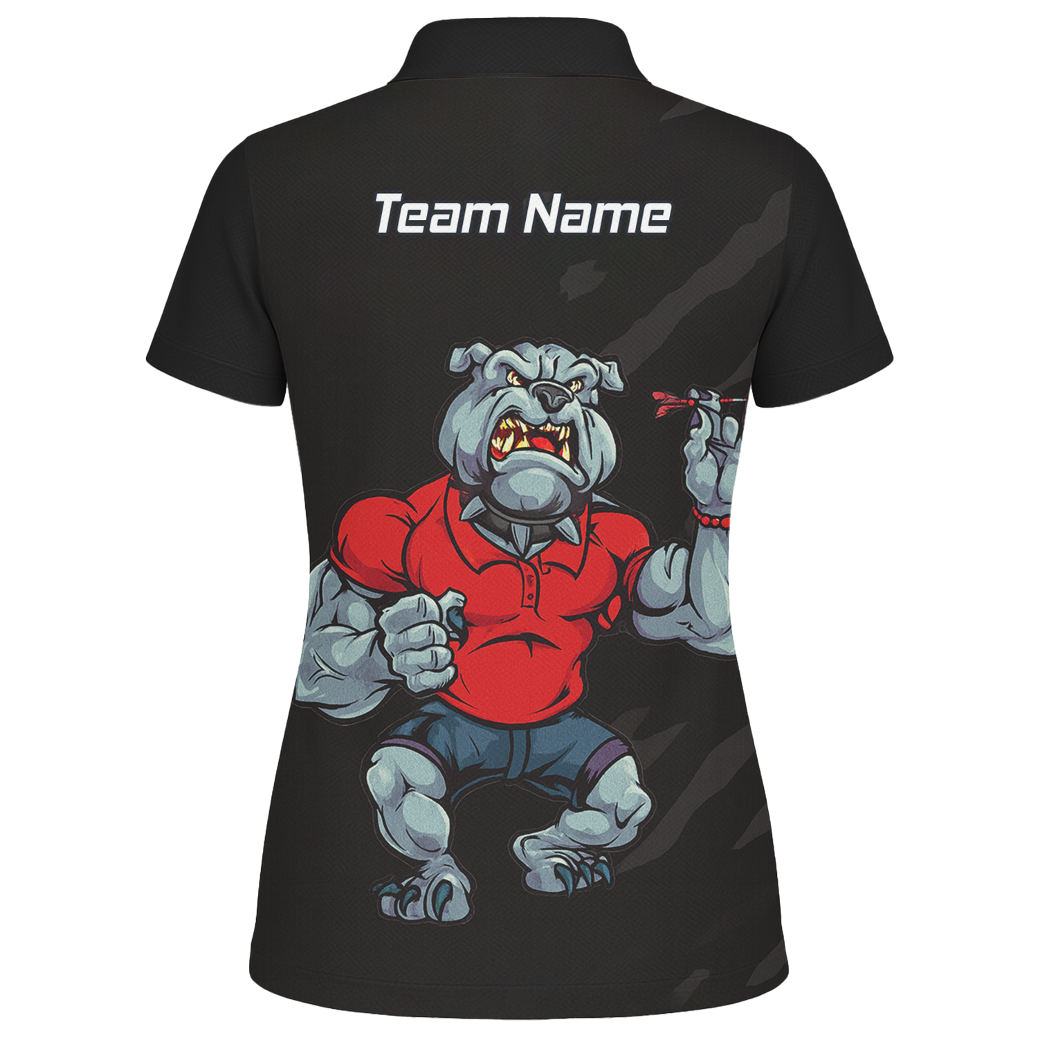 Personalised Bulldog Dart Polo Shirt Black Red For Men K7530 additional image 2