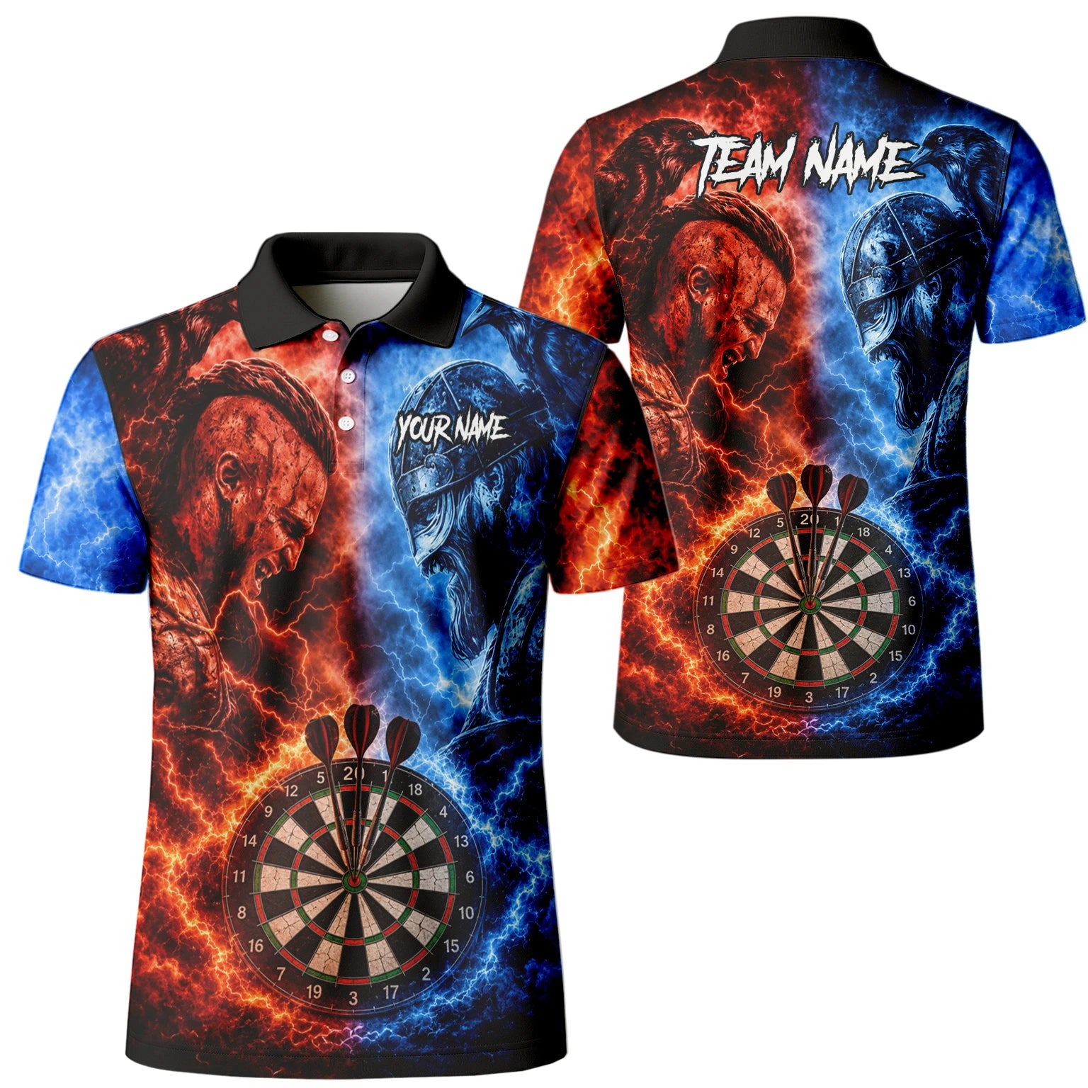 Personalised Red & Blue Viking Darts Shirt For Men I920