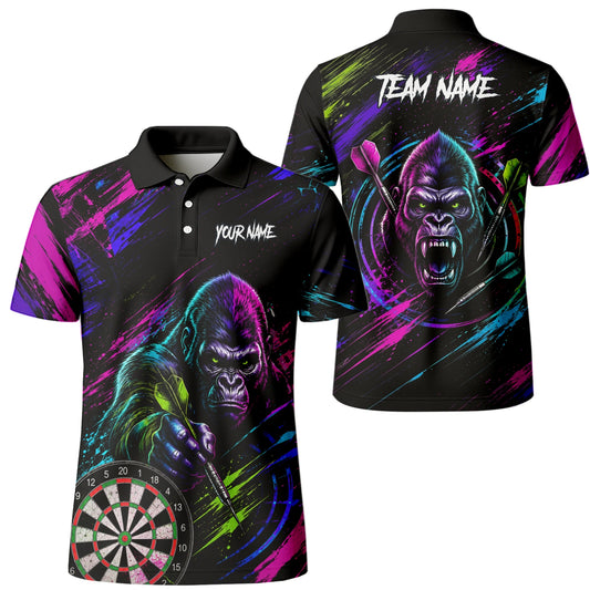 Personalised Black Pink & Purple Gorilla Darts Shirt For Men U874