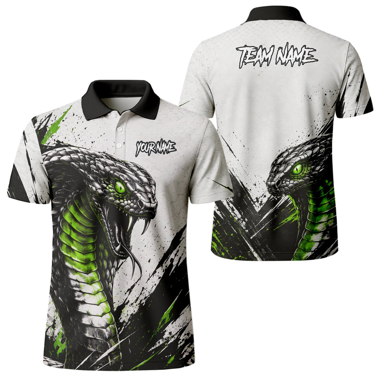 Personalised White Black Green Cobra Darts Shirt For Men A017