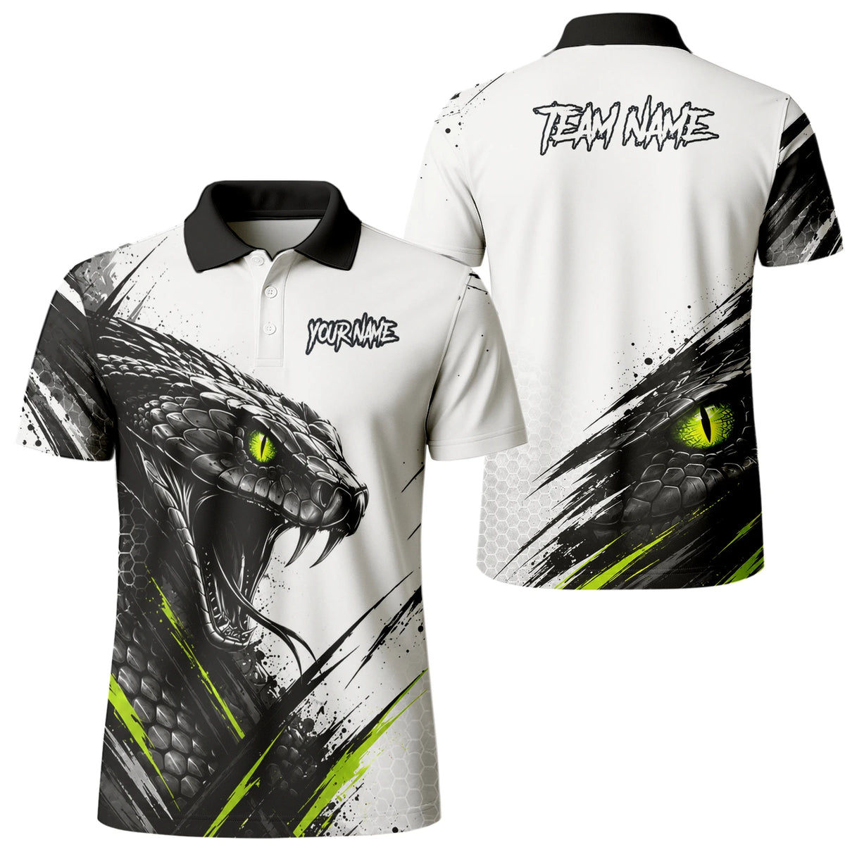 Personalised White Black Green Cobra Darts Shirt For Men I051