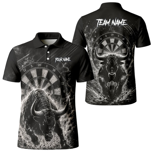 Personalised Black & White Bull Head Darts Shirt For Men V420