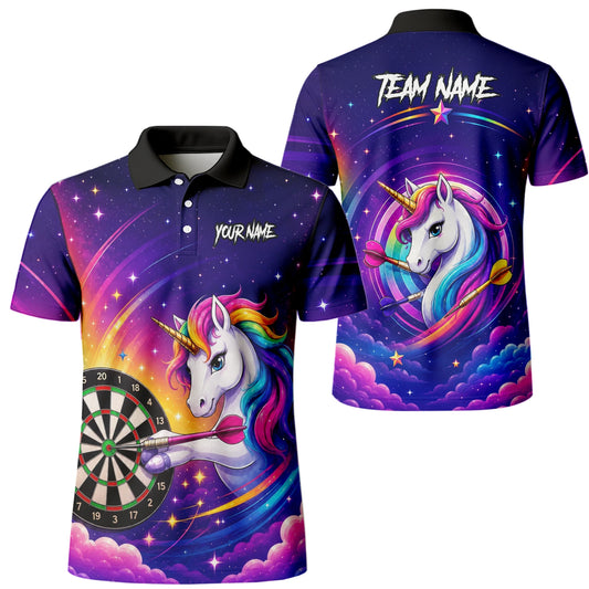 Personalised Purple Rainbow Unicorn Darts Shirt For Men P431