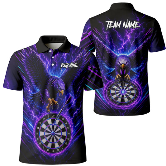 Personalised Purple Lightning Eagle Darts Polo Shirt For Men U478