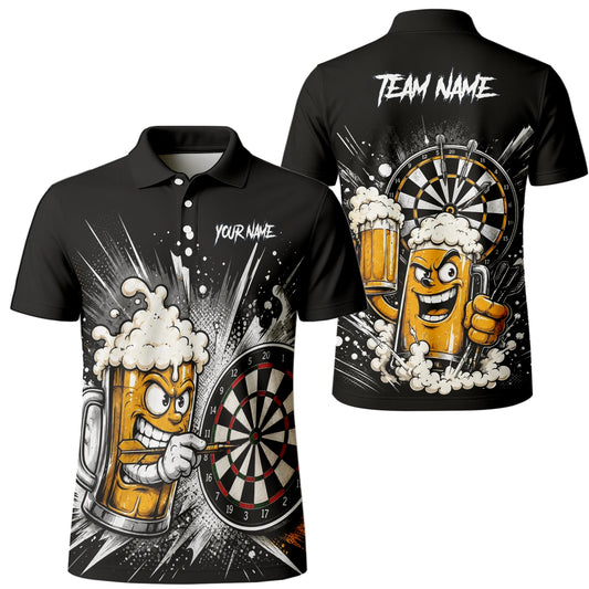 Personalised Beer Mug Darts Polo Shirt For Men S555