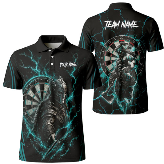 Personalised Teal Lightning Viking Darts Polo Shirt For Men O328