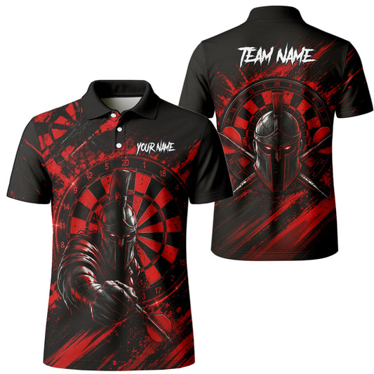 Personalised Red & Black Spartan Darts Polo Shirt For Men W276