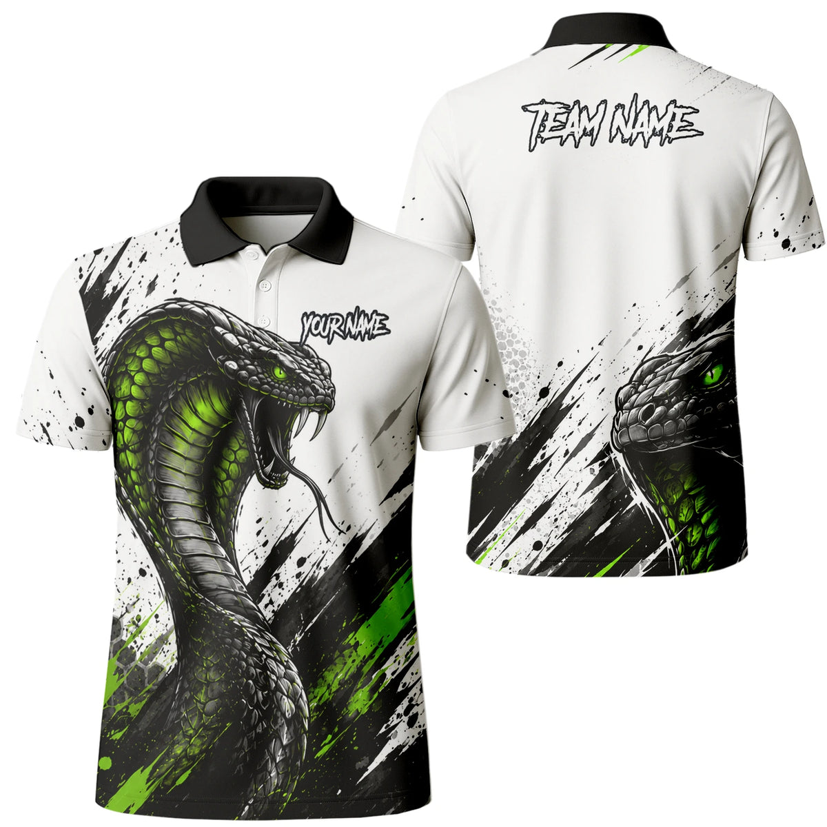 Personalised White Black Green Cobra Darts Shirt For Men Y070
