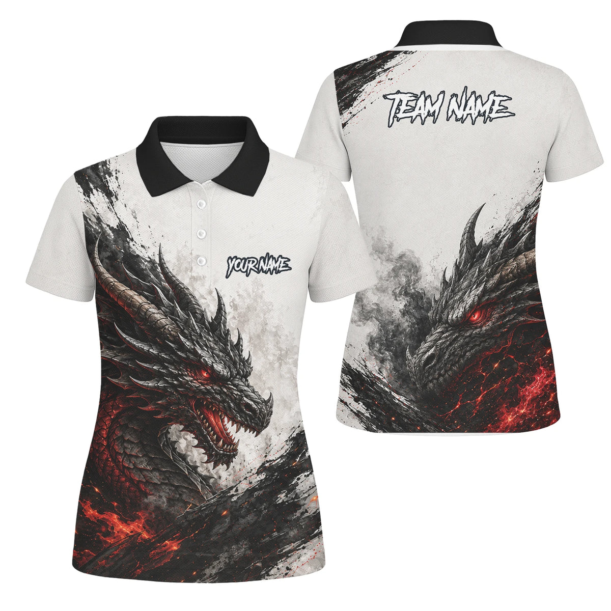 Personalised White Black Red Dragon Darts Shirt For Women Z061