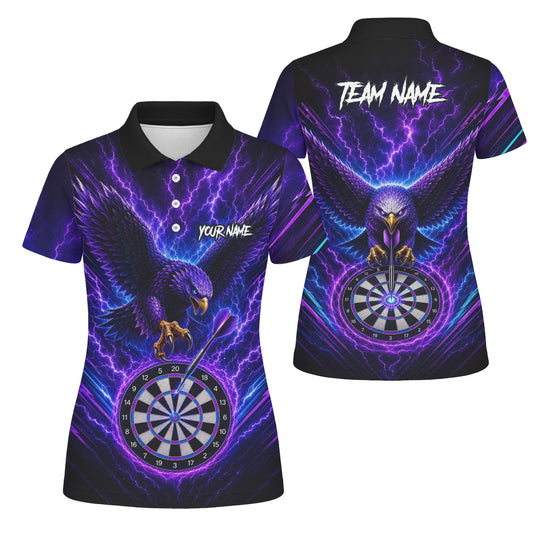 Personalised Purple Lightning Eagle Darts Polo Shirt For Women U478
