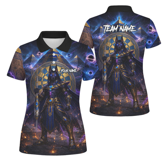 Personalised Blue Gold & Black Anubis Darts Shirt For Women N118