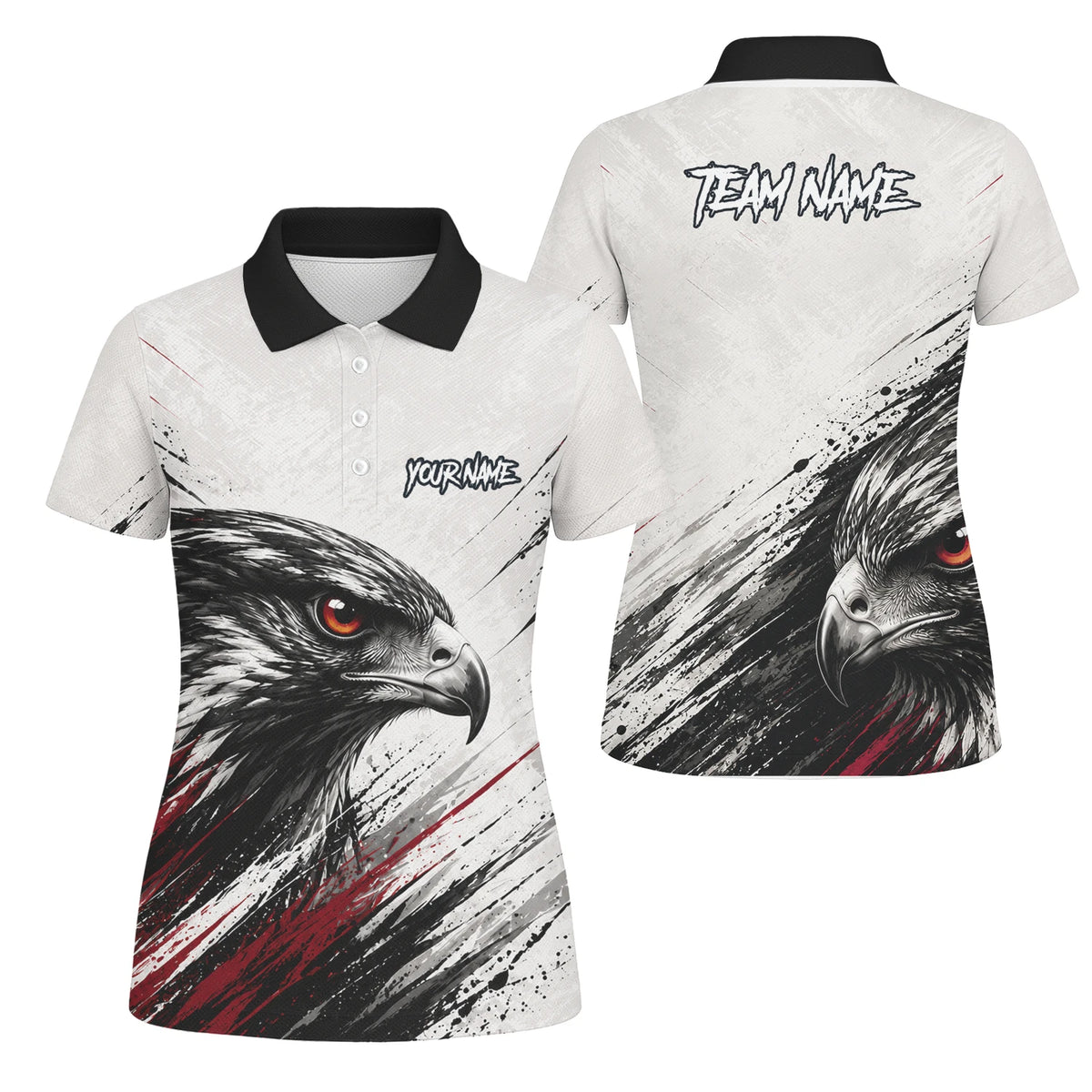 Personalised White Black Red Eagle Darts Shirt For Women Z577