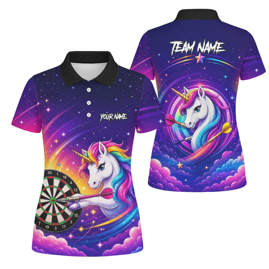 Personalised Purple Rainbow Unicorn Darts Shirt For Women P431