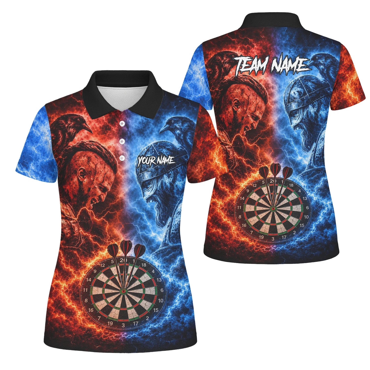 Personalised Red & Blue Viking Darts Shirt For Women I920