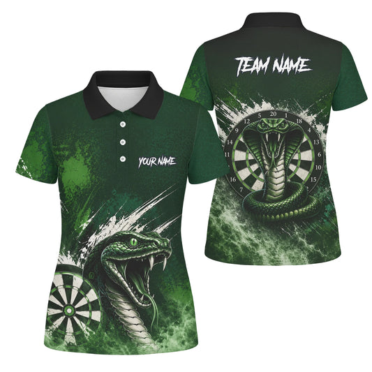 Personalised Green & Black Cobra Dartboard Darts Shirt For Women M244