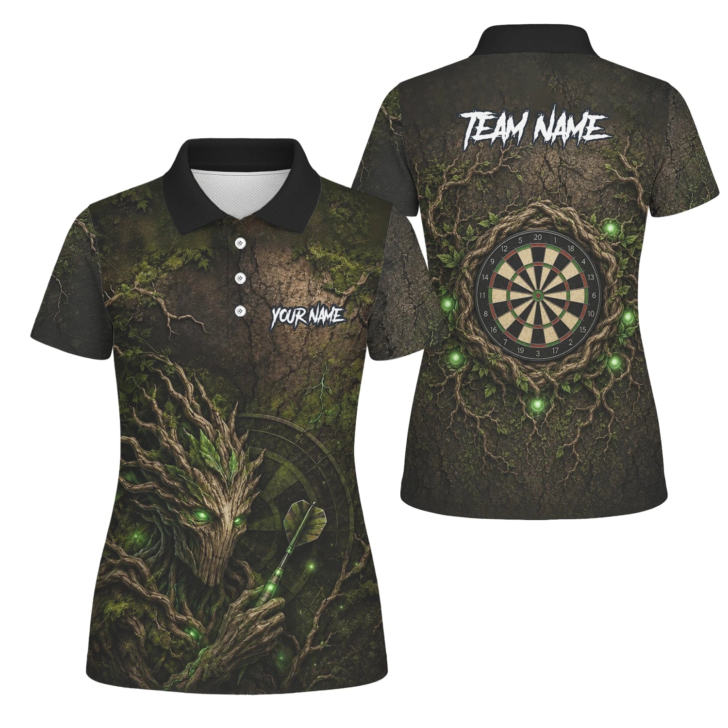 Personalised Dark Green Tree Ent Dartboard Darts Shirt For Women C913