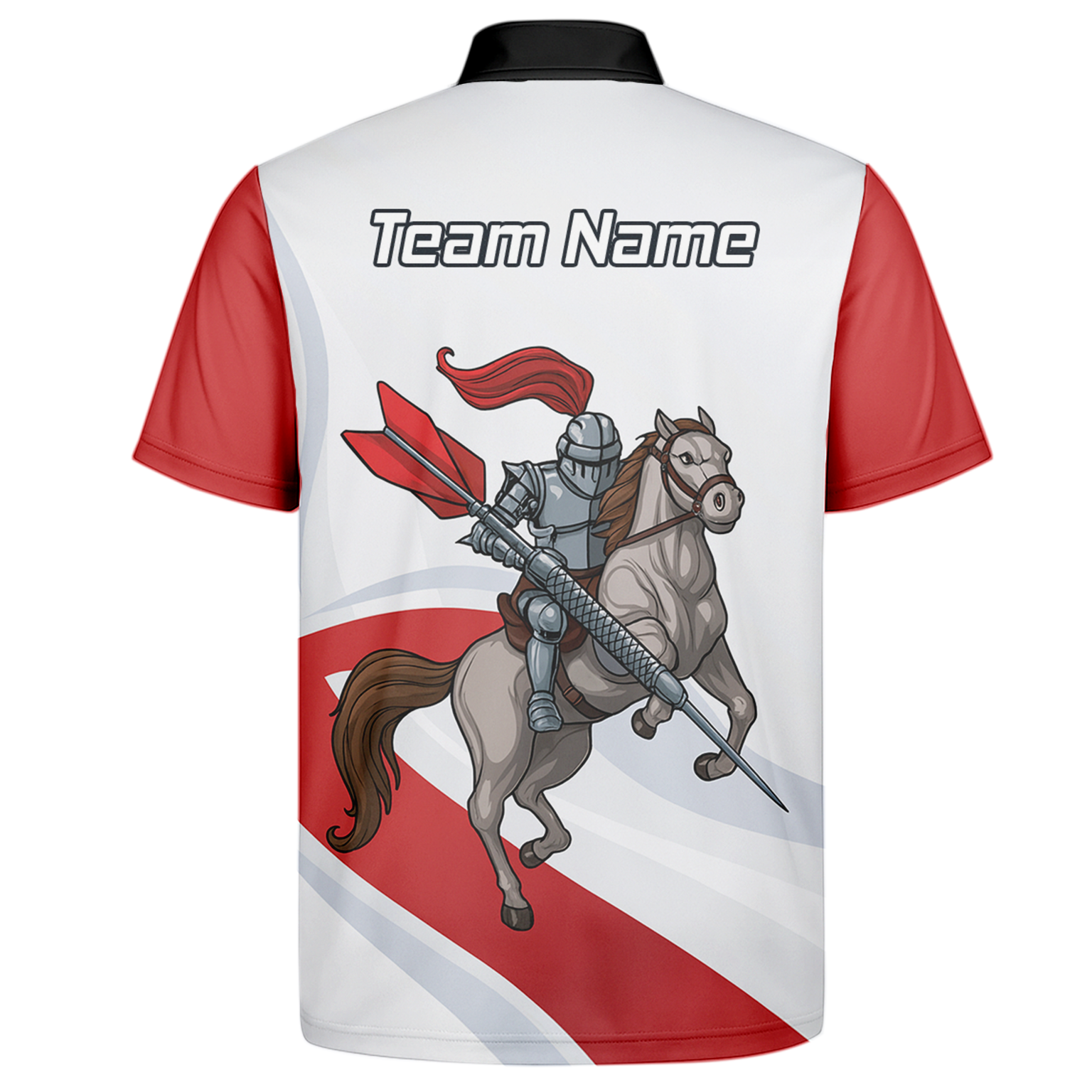 Personalised Medieval Knight Horse Dart Polo Shirt Red White For Men C4048 additional image 7