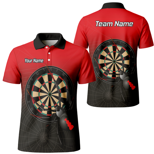 Personalised Black Widow Darts Polo Shirt Red Black For Men F3646 main image - polo No