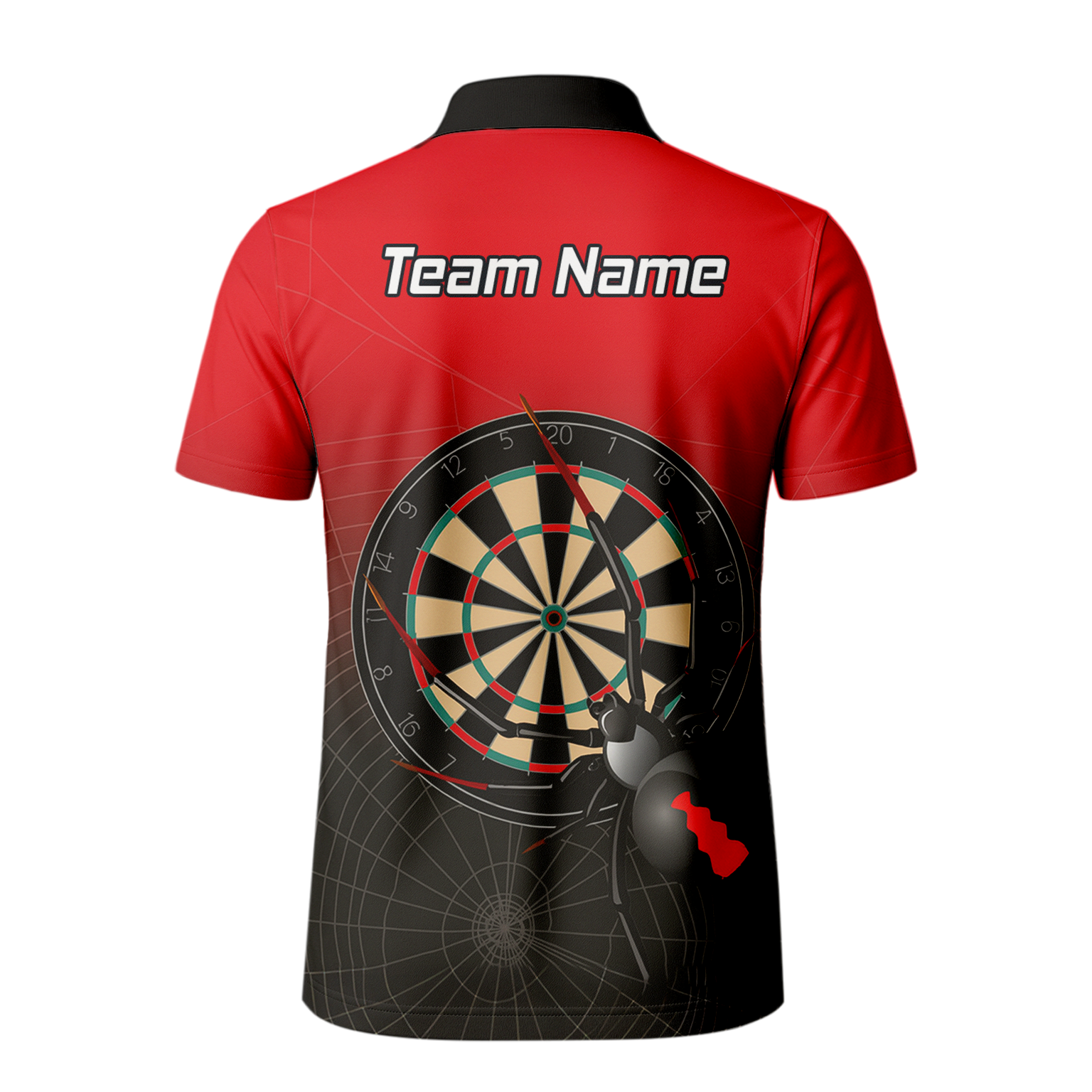 Personalised Black Widow Darts Polo Shirt Red Black For Men F3646 additional image 3