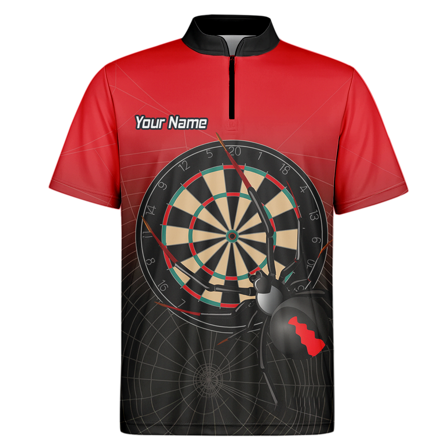 Personalised Black Widow Darts Polo Shirt Red Black For Men F3646 additional image 6
