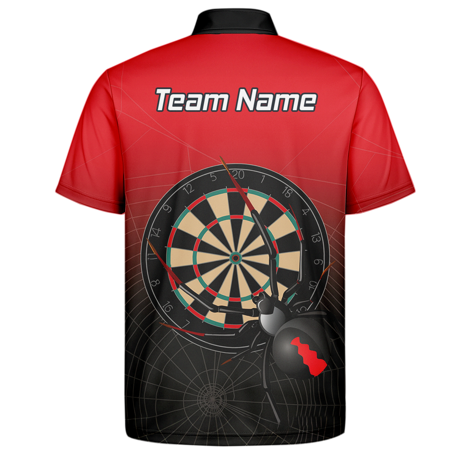 Personalised Black Widow Darts Polo Shirt Red Black For Men F3646 additional image 7