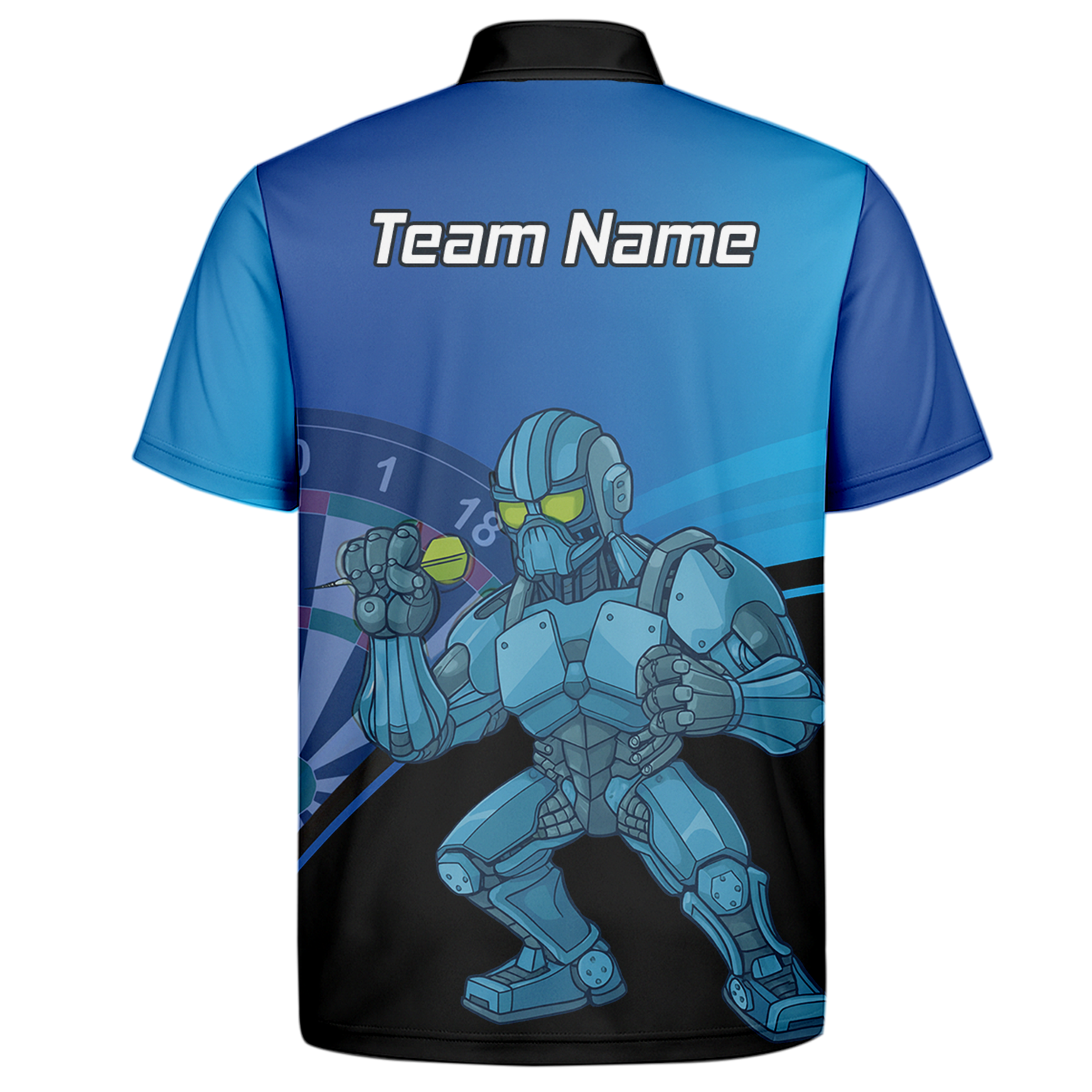 Personalised Robot Mech Dart Polo Shirt Blue Black For Men P6936 additional image 7