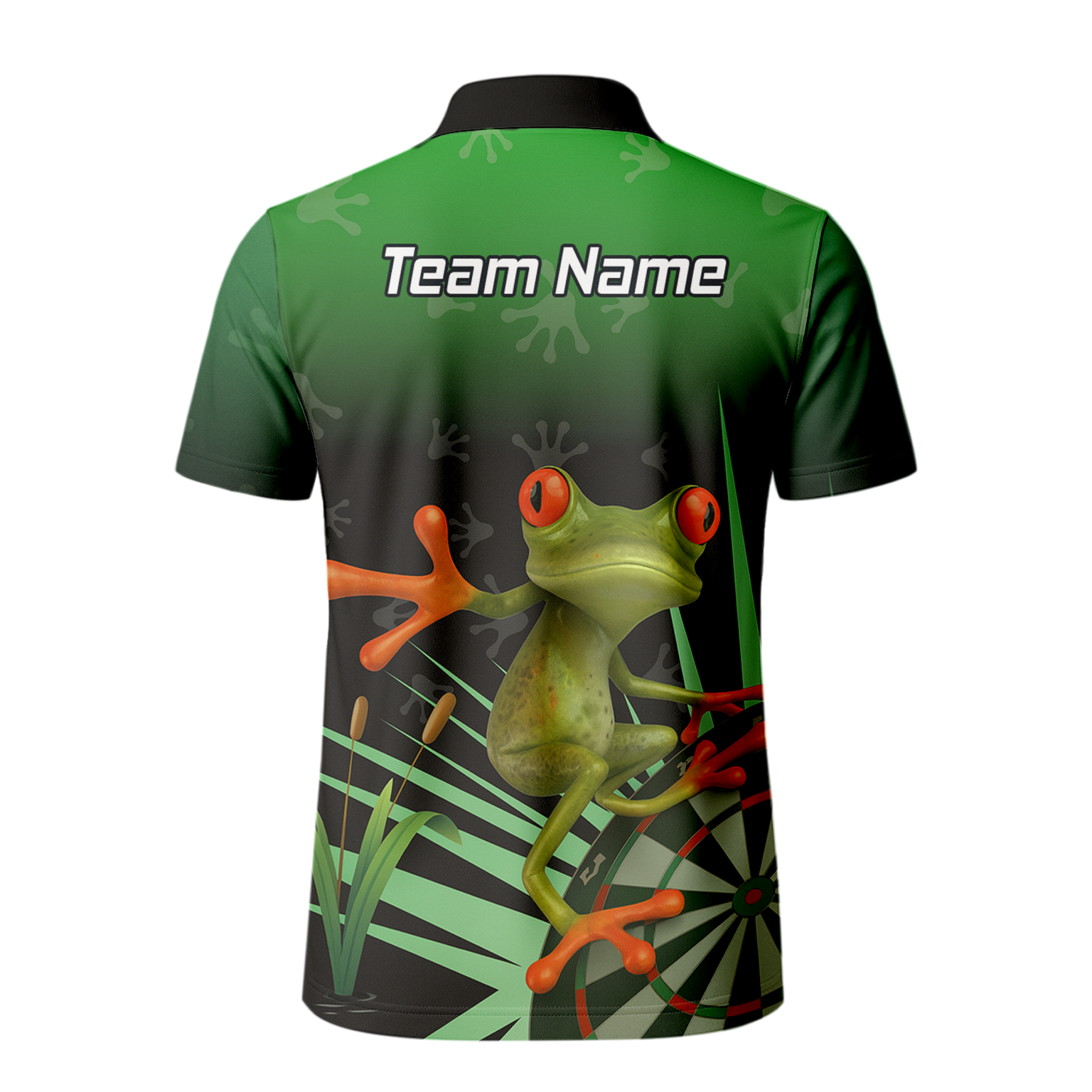 Personalised Red-Eyed Tree Frog Dart Polo Shirt Green Black For Men I4840 additional image 3