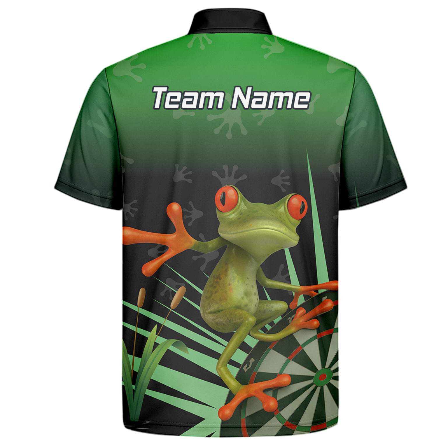 Personalised Red-Eyed Tree Frog Dart Polo Shirt Green Black For Men I4840 additional image 7