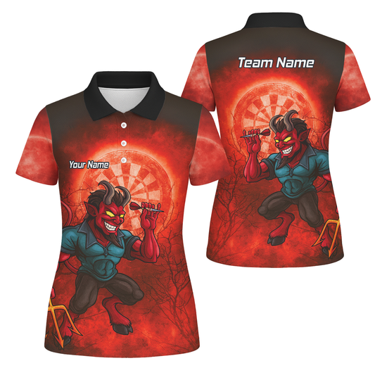 Personalised Fiery Devil Dart Jersey Red Black For Men G0994 main image - polo No