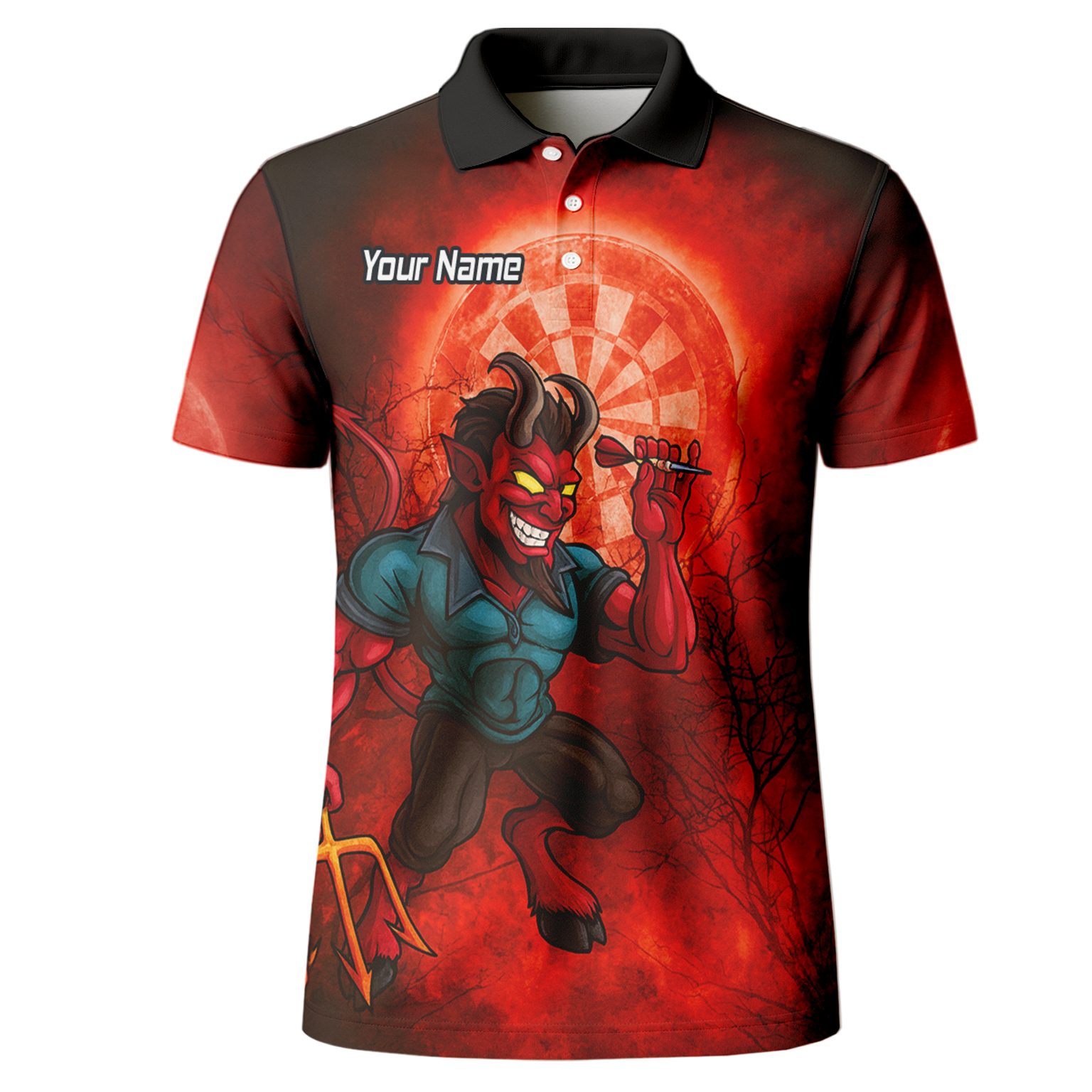 Personalised Fiery Devil Dart Jersey Red Black For Men G0994 additional image 2