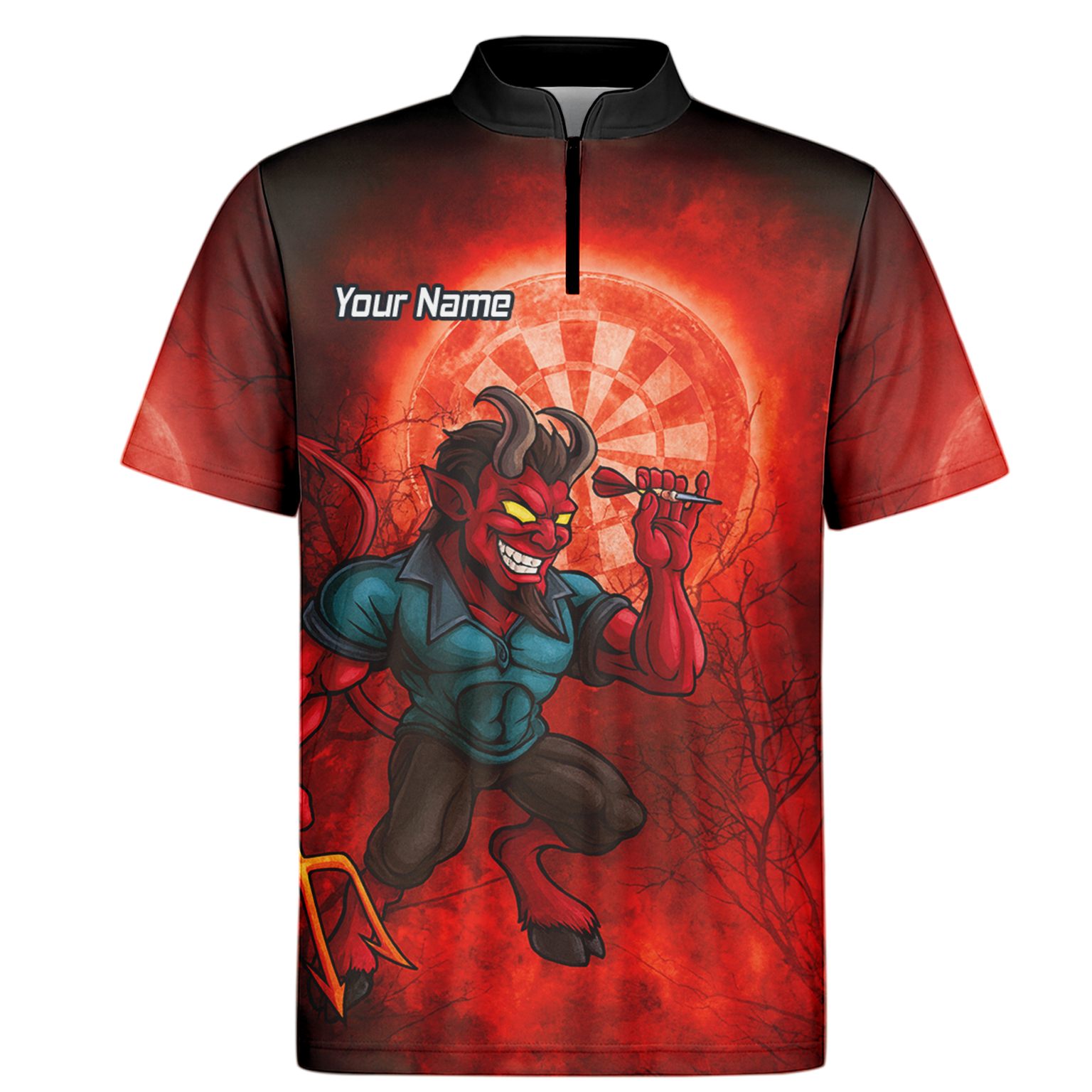 Personalised Fiery Devil Dart Jersey Red Black For Men G0994 additional image 6