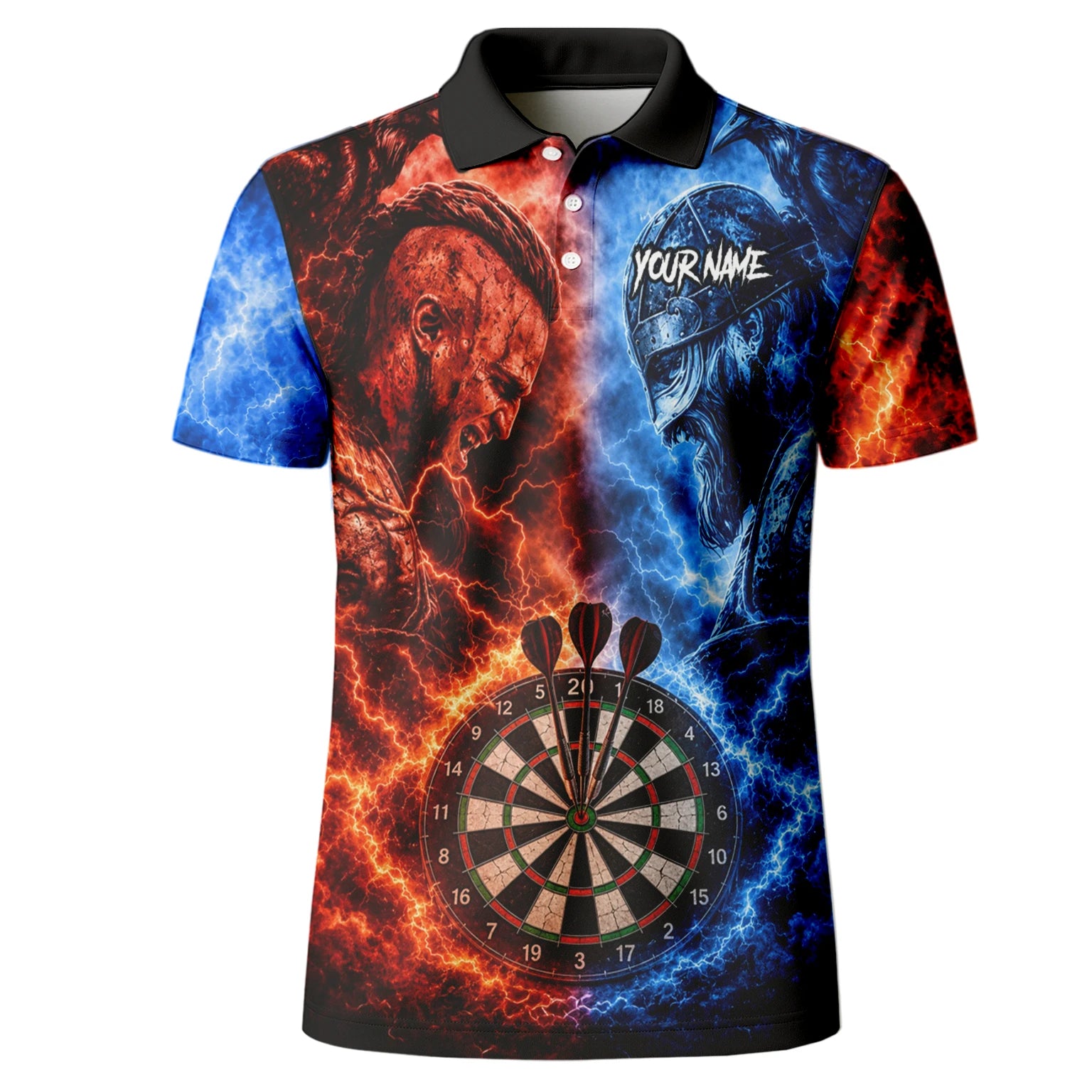 Personalised Red & Blue Viking Darts Shirt For Men I920
