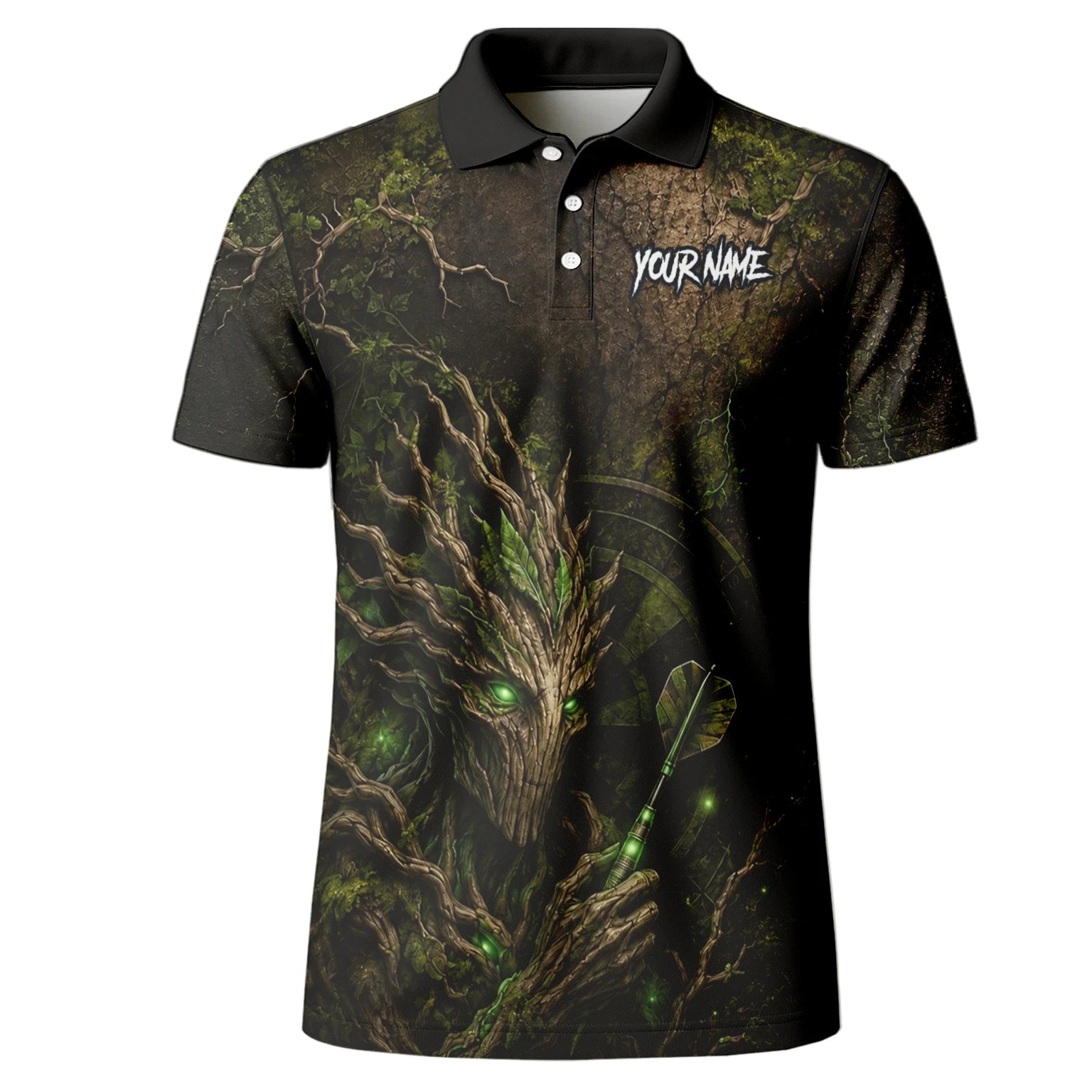 Personalised Dark Green Tree Ent Dartboard Darts Shirt For Men C913