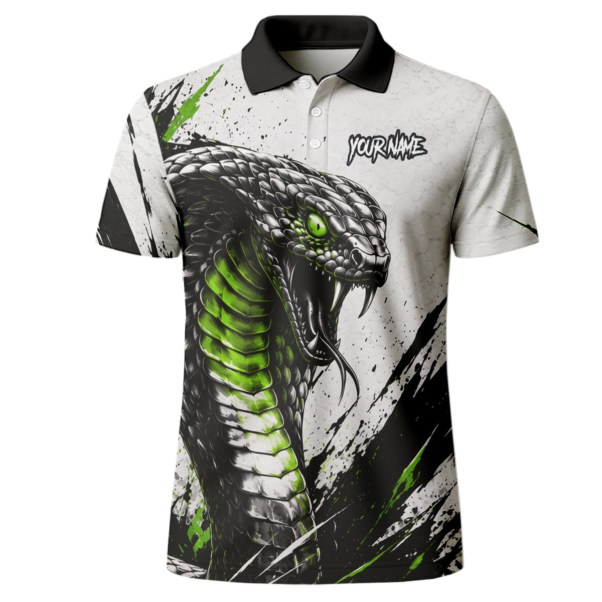 Personalised White Black Green Cobra Darts Shirt For Men A017