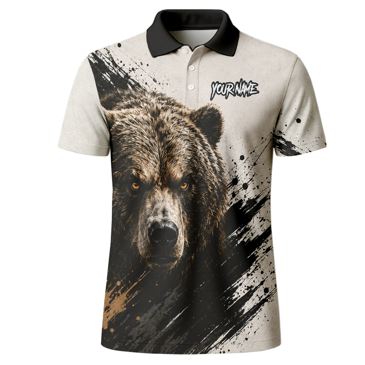 Personalised White Black Brown Bear Darts Shirt For Men F926