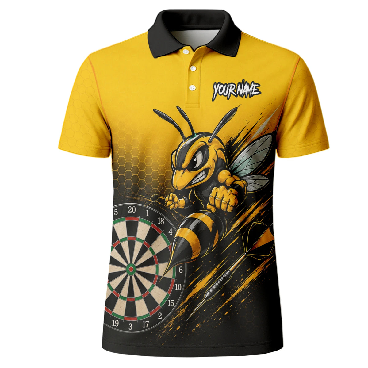 Personalised Yellow & Black Wasp Darts Shirt For Men F032