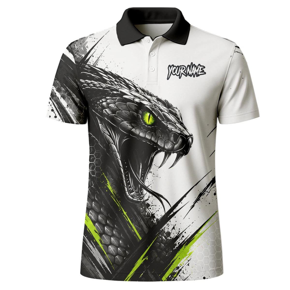 Personalised White Black Green Cobra Darts Shirt For Men I051