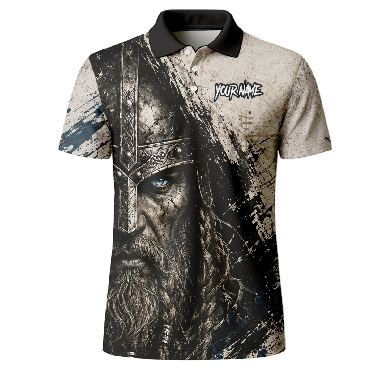 Personalised White Black Blue Viking Darts Shirt For Men U843