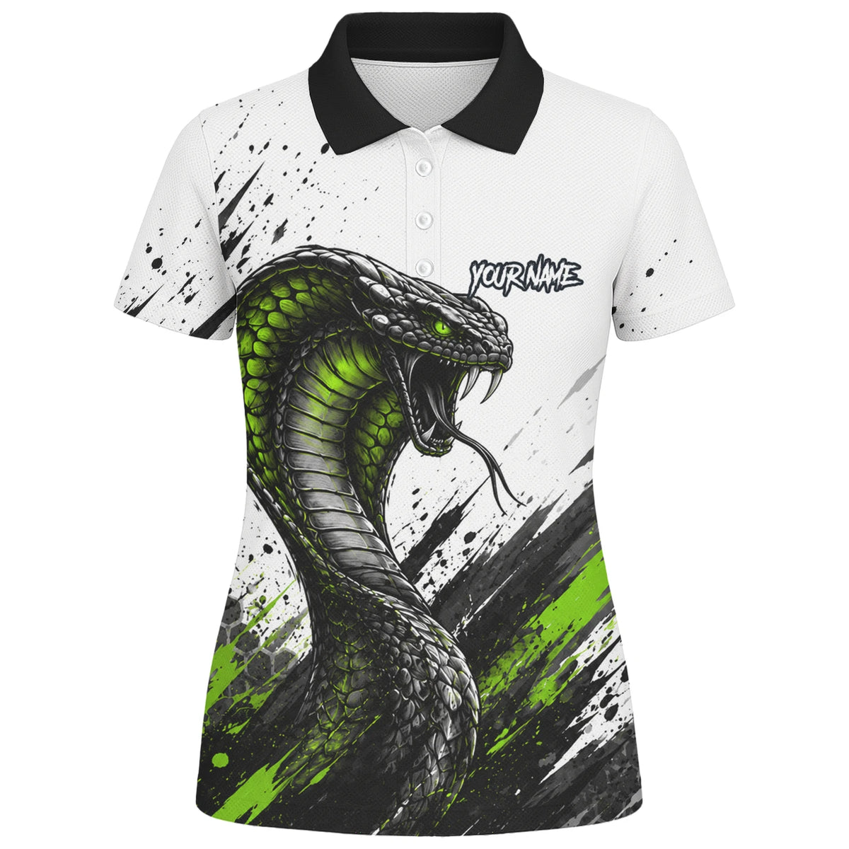 Personalised White Black Green Cobra Darts Shirt For Women Y070