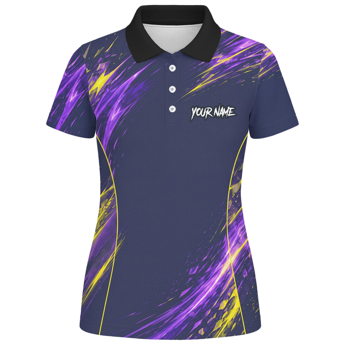 Personalised Navy Purple Yellow Abstract Darts Shirt For Women D517