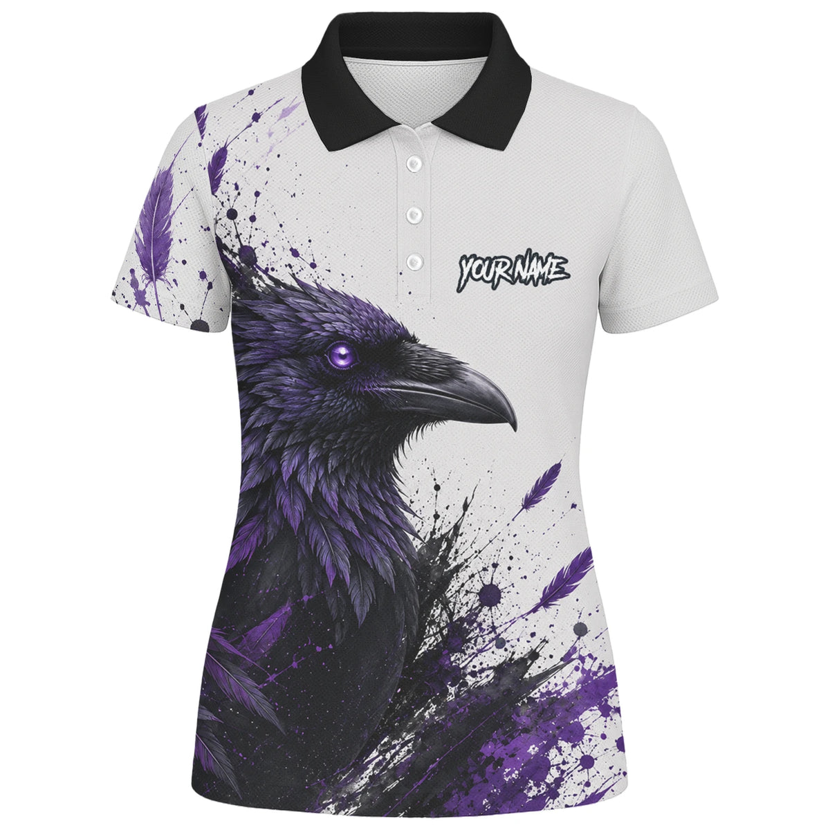 Personalised White Black Purple Raven Darts Shirt For Women Z888