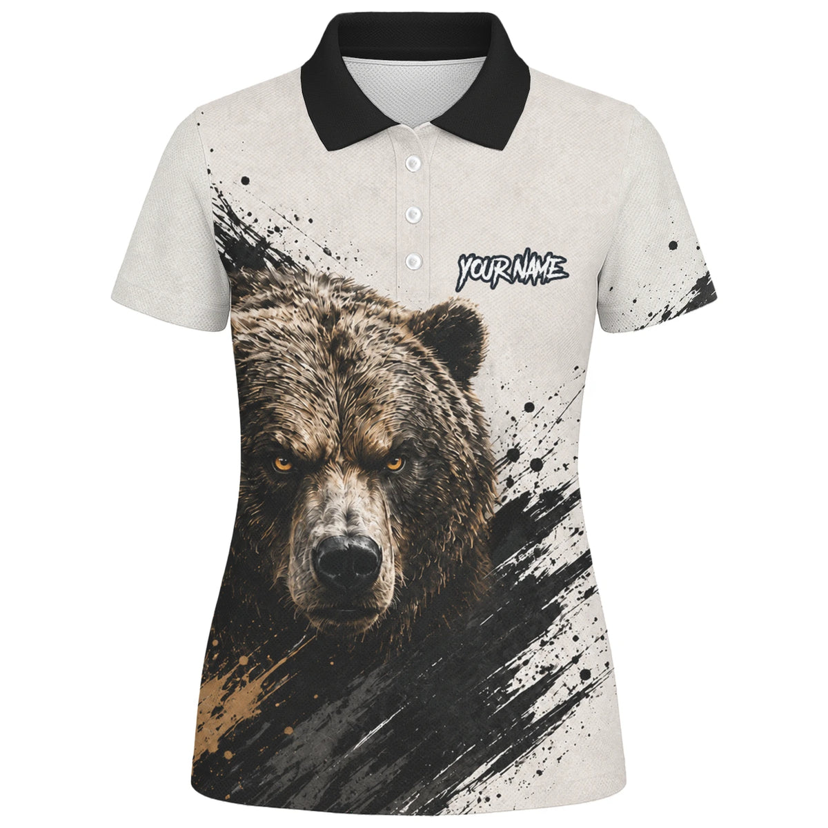 Personalised White Black Brown Bear Darts Shirt For Women F926