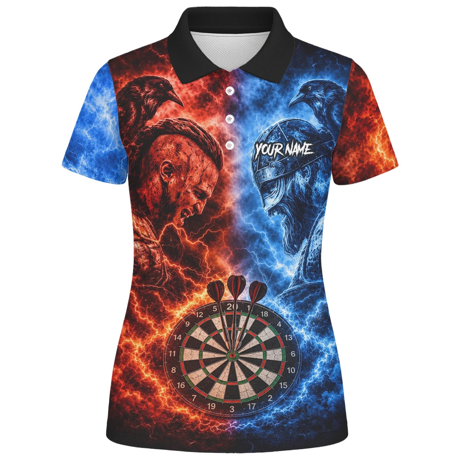 Personalised Red & Blue Viking Darts Shirt For Women I920