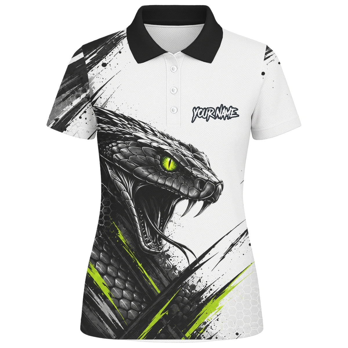 Personalised White Black Green Cobra Darts Shirt For Women I051