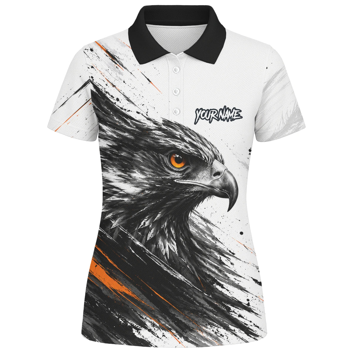 Personalised White Black Orange Eagle Darts Shirt For Women V695