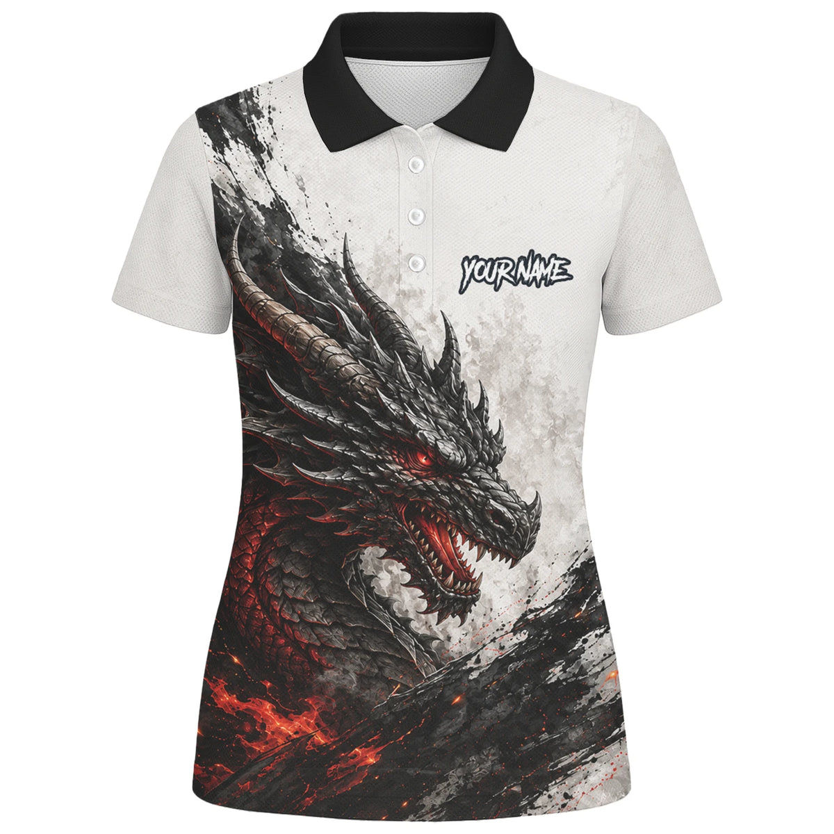 Personalised White Black Red Dragon Darts Shirt For Women Z061